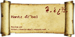 Hantz Ábel névjegykártya